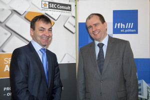 Johann Haag, Studiengangsleiter und Vizerektor der FH St. Pölten (links) und Markus Robin, General Manager bei SEC Consult