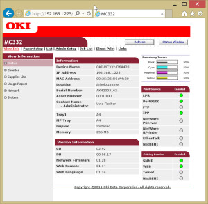 Nichts für Anfänger: Die Konfiguration des MC332dn über das Webinterface erfordert einiges an technischem Wissen über Computer-Netzwerke. 